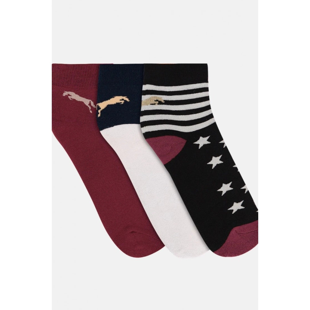 Men's Printed Cotton Spandex Ankle Length Socks (Assorted) - GillKart