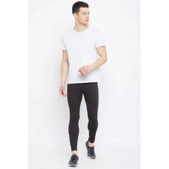 Men's Solid Polyester Tights (Black) - GillKart