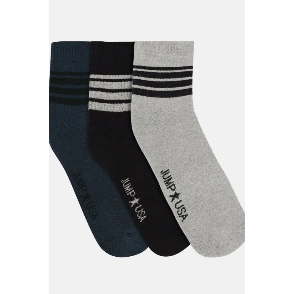 Men's Printed Cotton Spandex Calf Length Socks (Assorted) - GillKart