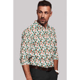 Men's Cotton Blended Printed Full Sleeve Shirt (Multicolor) - GillKart