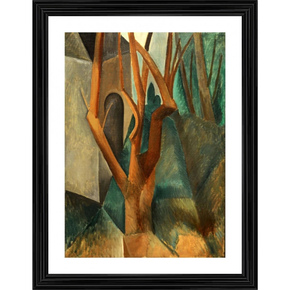 La Rue des Bois The Street of the Woods 1908 Painting With Wood Photo Frame (Multicolor) - GillKart