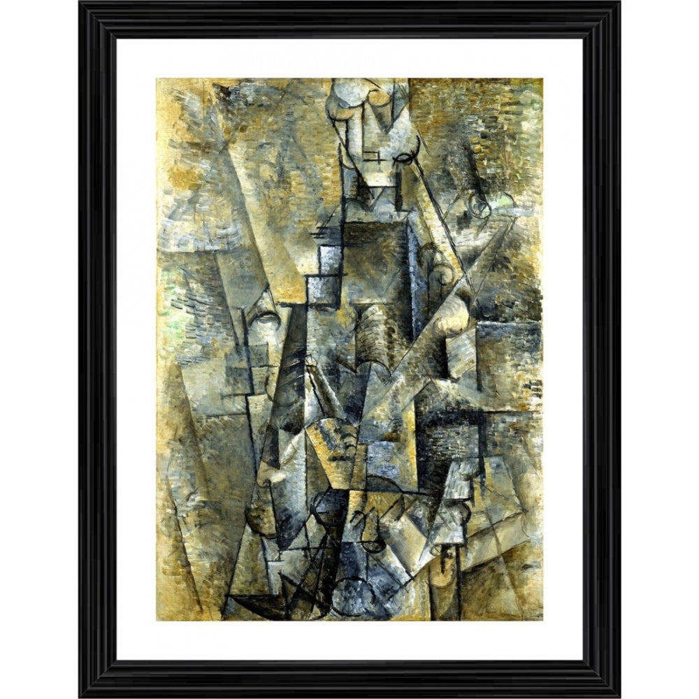 Man with a Clarinet 1911 Painting With Wood Photo Frame (Multicolor) - GillKart