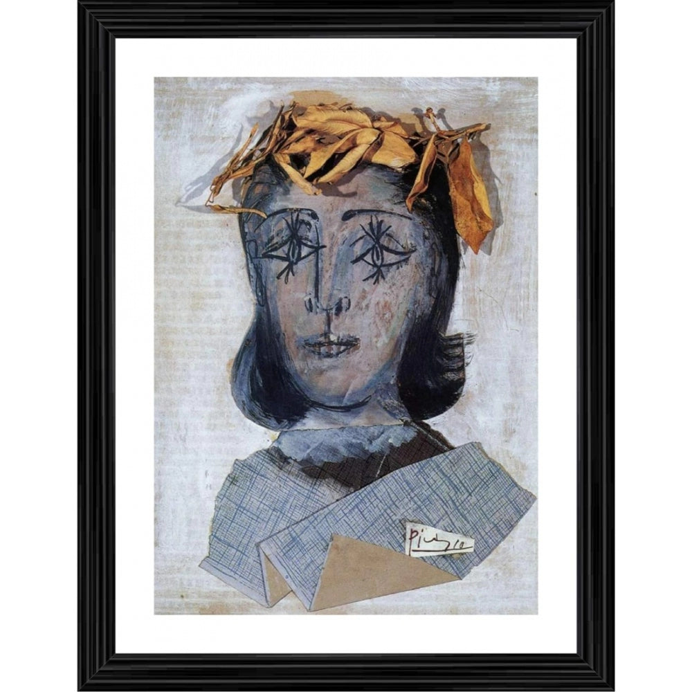 Portrait of Dora Maar 1941 Painting With Wood Photo Frame (Multicolor) - GillKart