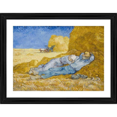 Farmers Rest in Harvest season 1890 Painting With Wood Photo Frame (Multicolor) - GillKart