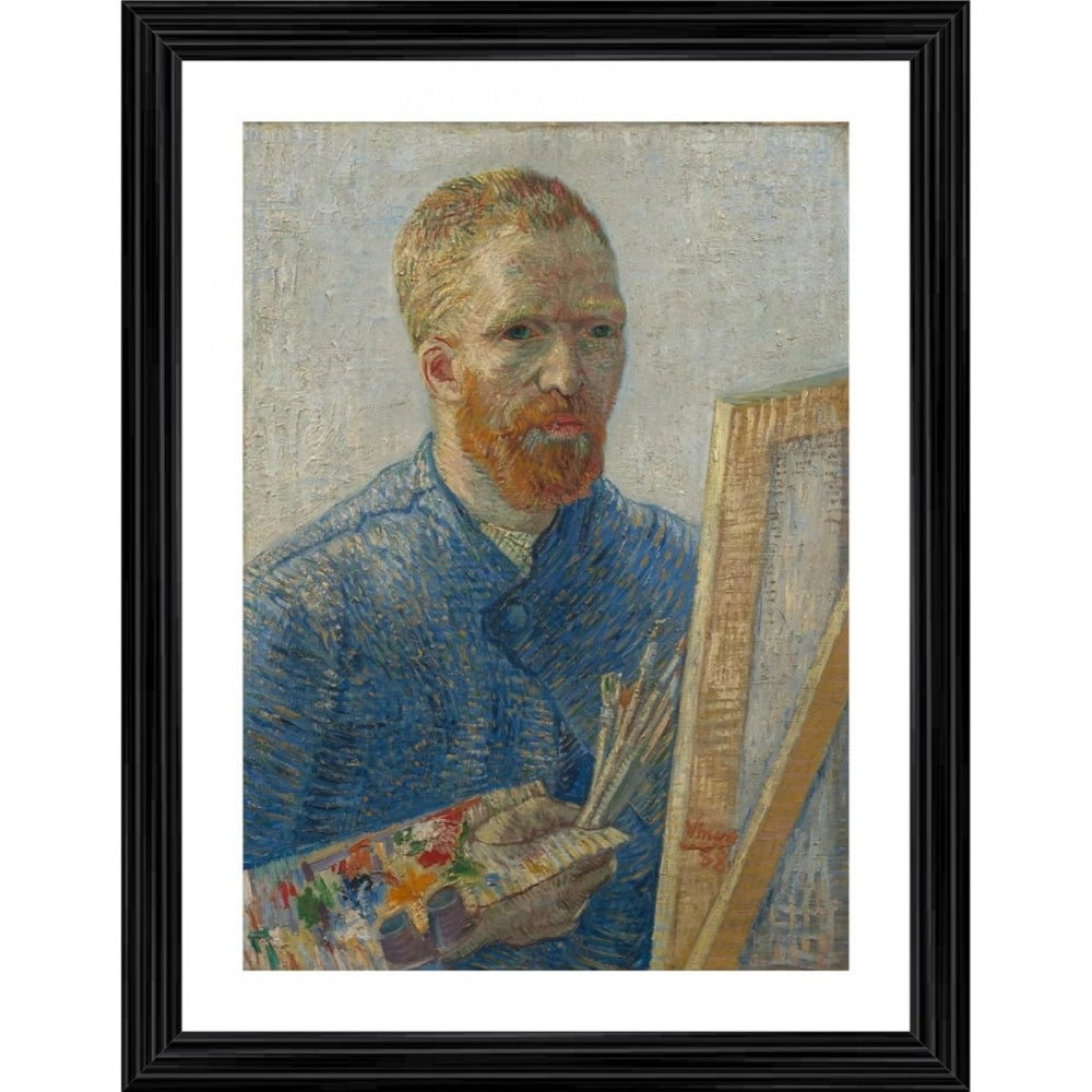 Self Portrait as a Painter 1888 Painting With Wood Photo Frame (Multicolor) - GillKart