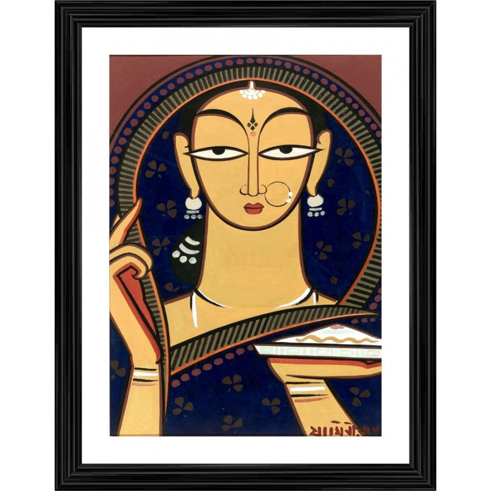 Pujaran Painting With Wood Photo Frame (Multicolor) - GillKart