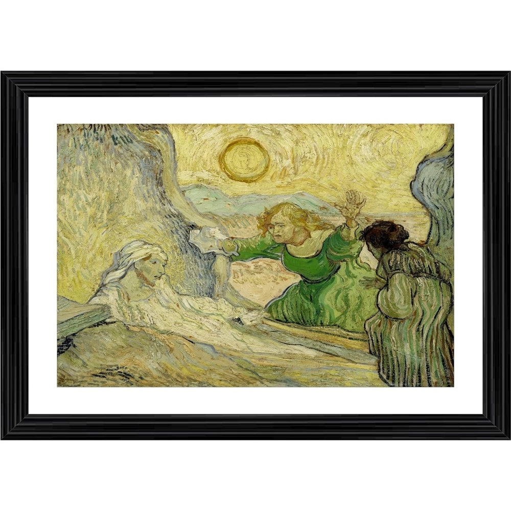 The Raising of Lazarus 1890 Painting With Wood Photo Frame (Multicolor) - GillKart