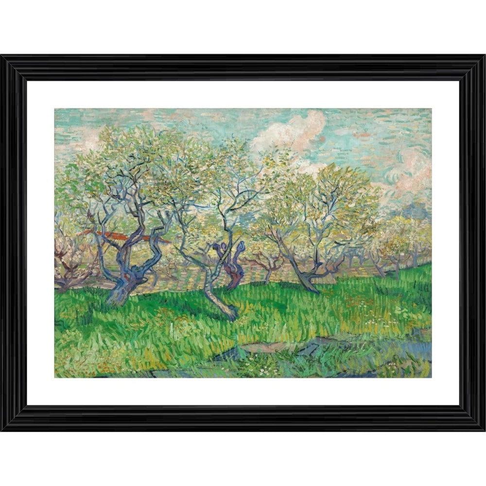 Orchard in Blossom 1889 Painting With Wood Photo Frame (Multicolor) - GillKart