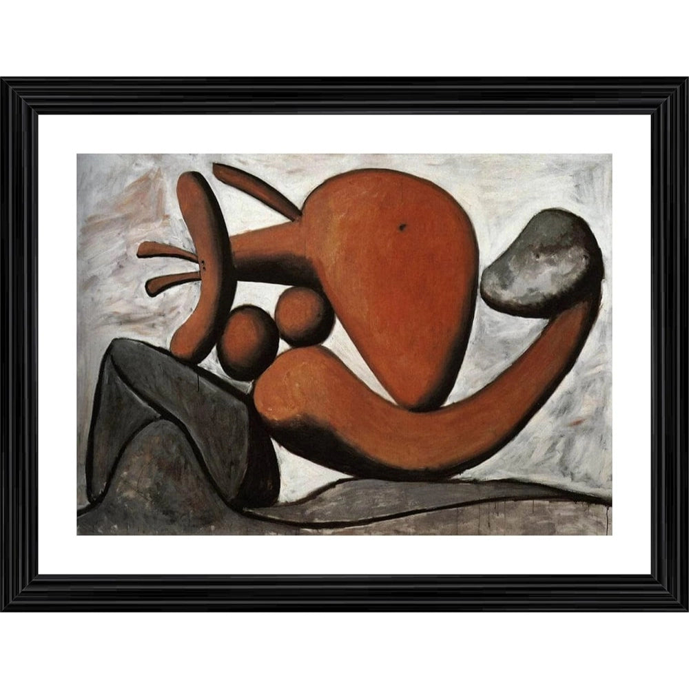 Woman Throwing a Stone 1931 Painting With Wood Photo Frame (Multicolor) - GillKart