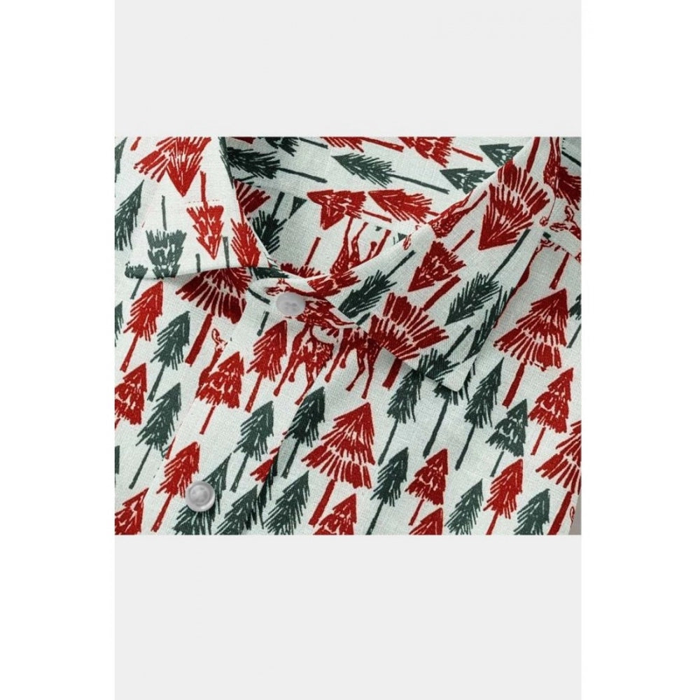 Men's Cotton Blended Printed Full Sleeve Shirt (Multicolor) - GillKart