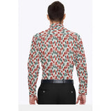 Men's Cotton Blended Printed Full Sleeve Shirt (Multicolor) - GillKart