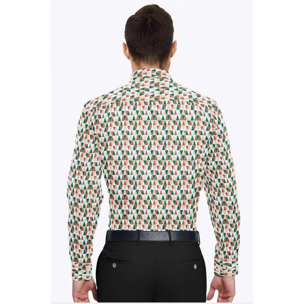 Men's Cotton Blended Printed Full Sleeve Shirt (Multicolor) - GillKart