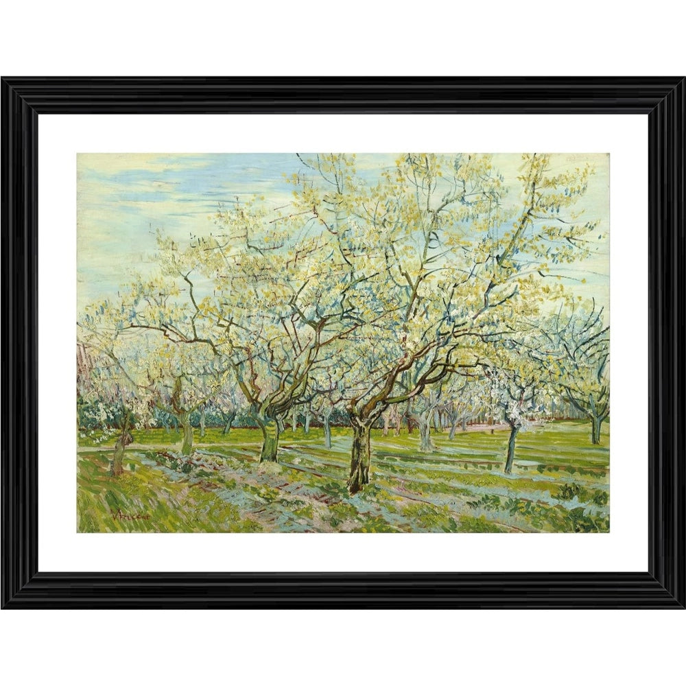 The White Orchard 1888 Painting With Wood Photo Frame (Multicolor) - GillKart