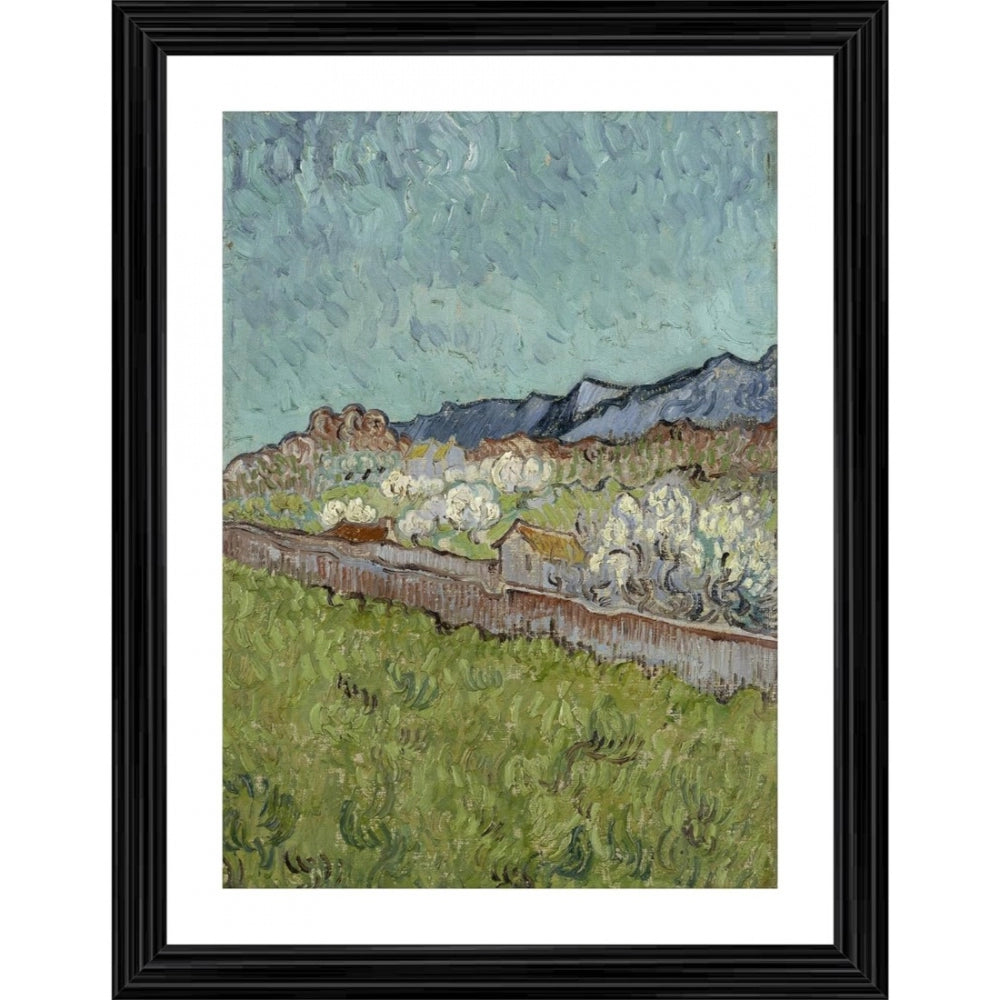 View of the Alpilles 1890 Painting With Wood Photo Frame (Multicolor) - GillKart