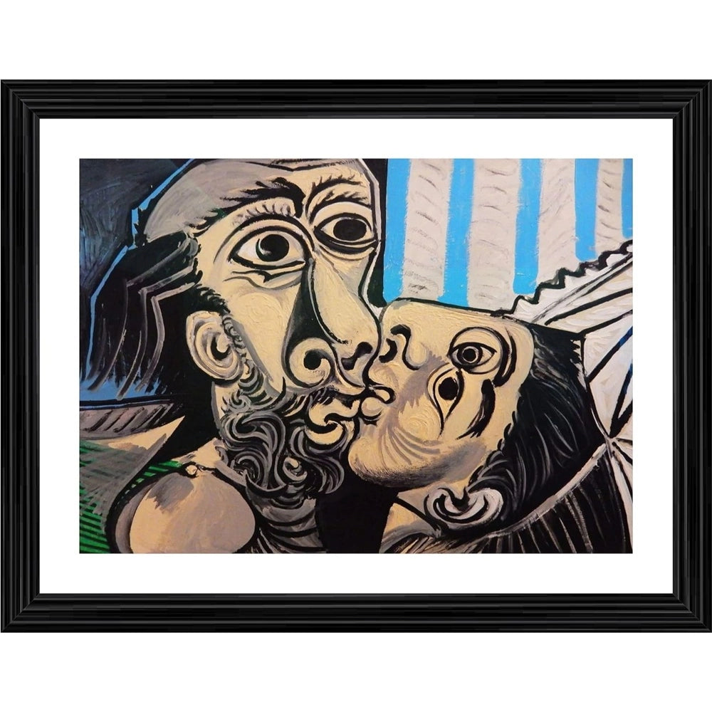 The Kiss 1969 Painting With Wood Photo Frame (Multicolor) - GillKart