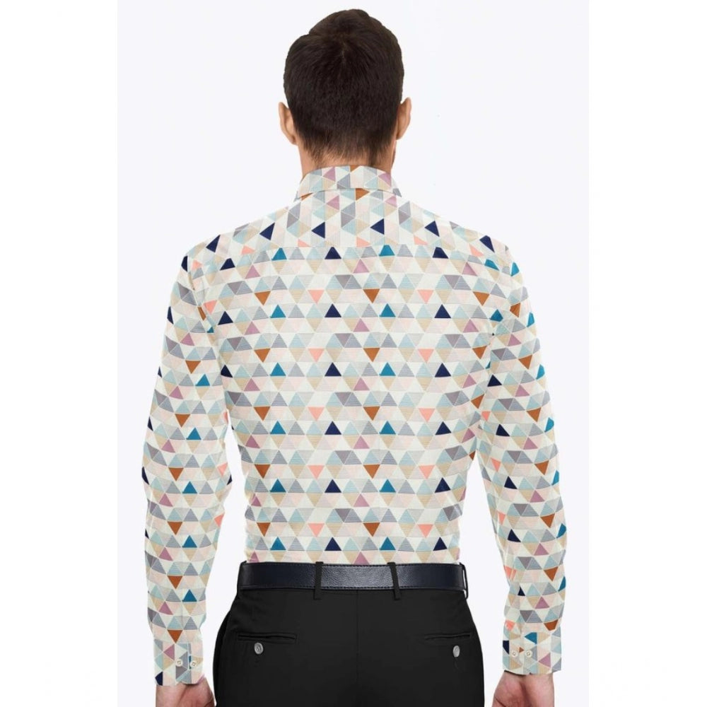 Men's Cotton Blended Printed Full Sleeve Shirt (Multicolor) - GillKart