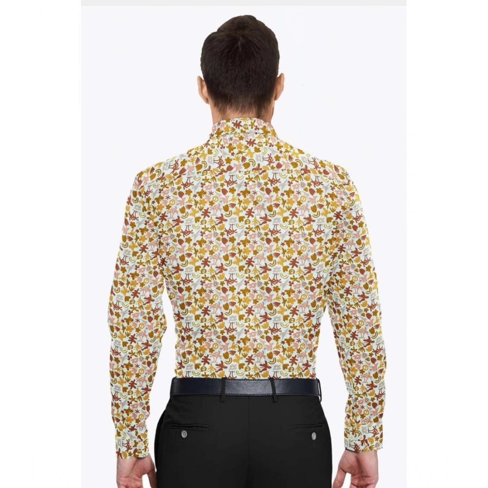 Men's Cotton Blended Printed Full Sleeve Shirt (Multicolor) - GillKart