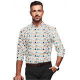 Men's Cotton Blended Printed Full Sleeve Shirt (Multicolor) - GillKart