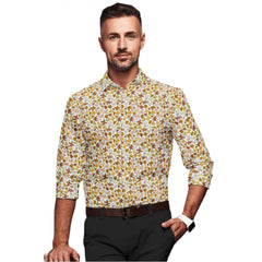 Men's Cotton Blended Printed Full Sleeve Shirt (Multicolor) - GillKart