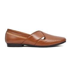 Men's Faux Leather Formal Shoes (Tan) - GillKart