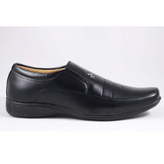 Men's Faux Leather Formal Shoes (Black) - GillKart