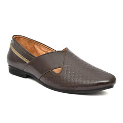 Men's Faux Leather Formal Shoes (Brown) - GillKart