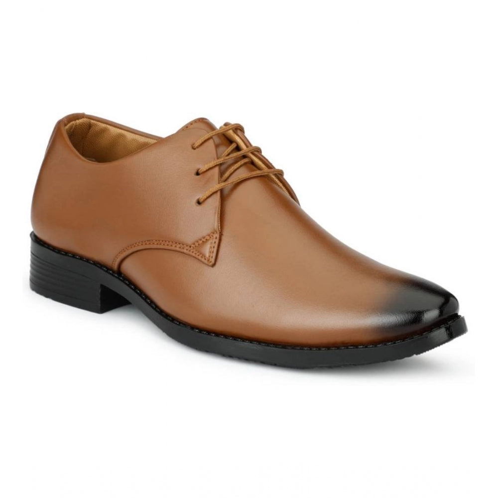 Men's Faux Leather Formal Shoes (Tan) - GillKart