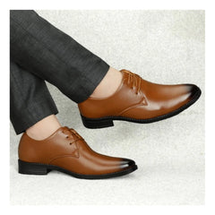 Men's Faux Leather Formal Shoes (Tan) - GillKart