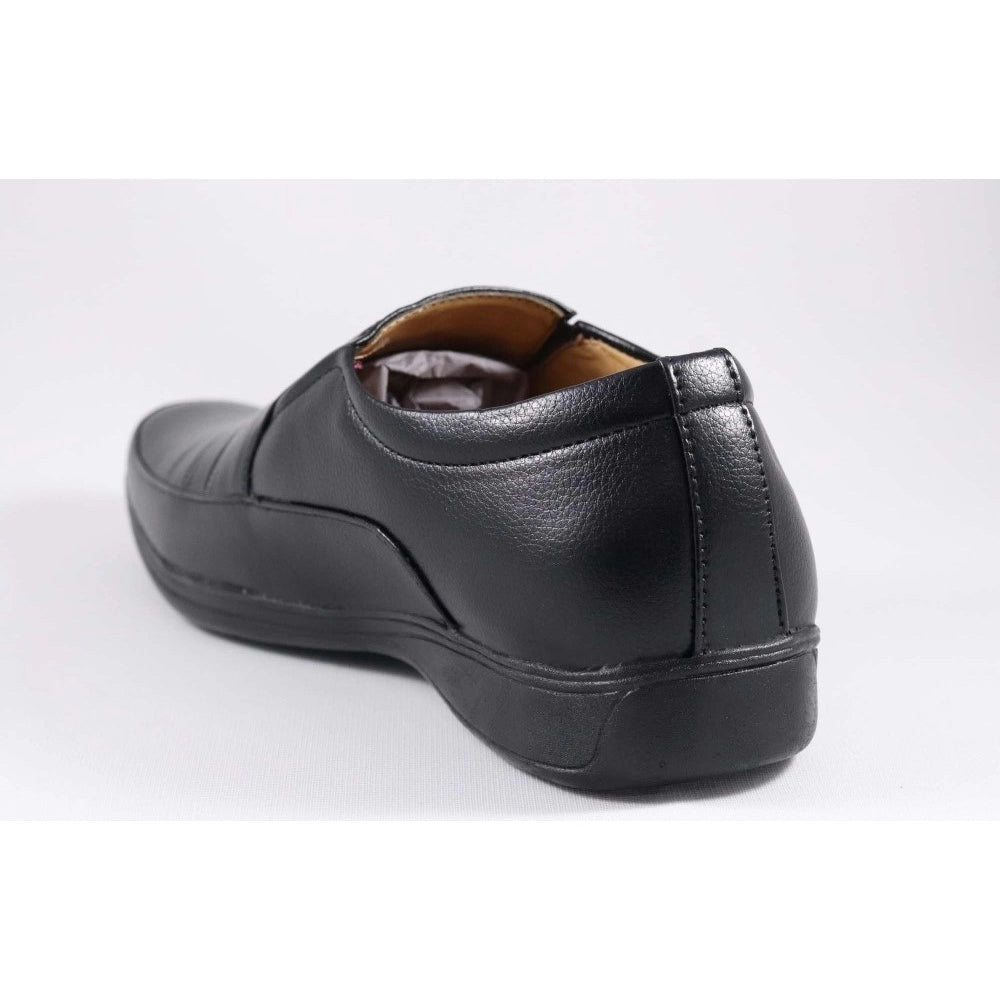 Men's Faux Leather Formal Shoes (Black) - GillKart