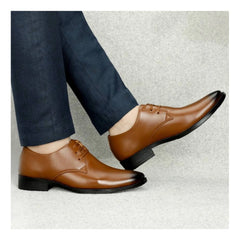 Men's Faux Leather Formal Shoes (Tan) - GillKart