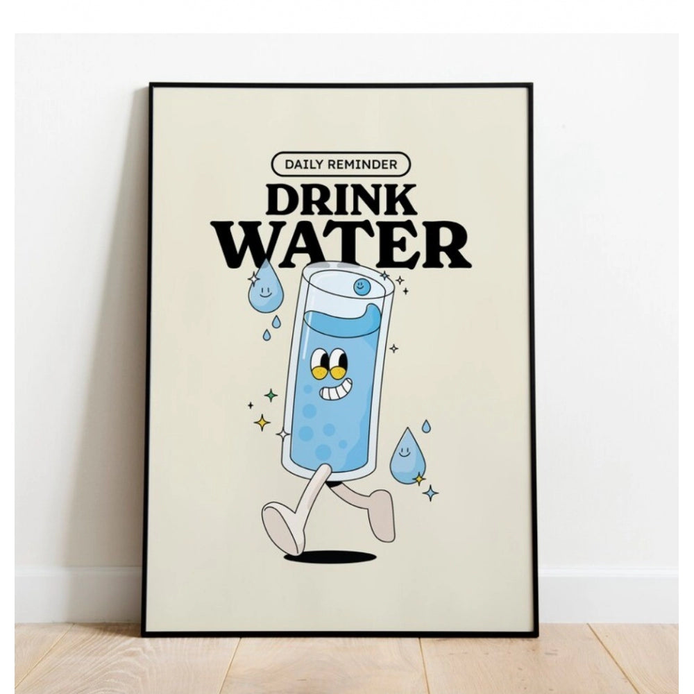 Daily Reminder Drink Water Wall Frame (Black) - GillKart