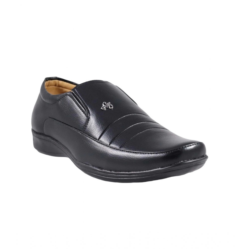 Men's Faux Leather Formal Shoes (Black) - GillKart