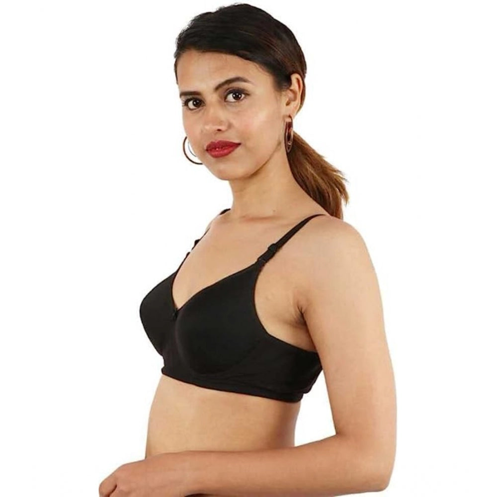 Pack Of_4 Women's Cotton Solid  Lightly Padded Bra (Multicolor) - GillKart