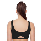 Enamor SB06 Women's Cotton Low Impact Non-Padded, Non-Wired, High-Coverage Bra (Black) - GillKart