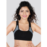 Dermawear SB-1101 Women's 4D Stretch Sports Bra (Black-Grey) - GillKart