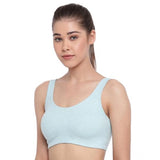 Enamor SB06 Women's Cotton Low Impact Non-Padded, Non-Wired, High-Coverage Bra (Capri-Melange) - GillKart