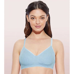 Enamor A042 Women's Cotton Everyday Non Padded And Wirefree Bra (Chambray-Melange) - GillKart