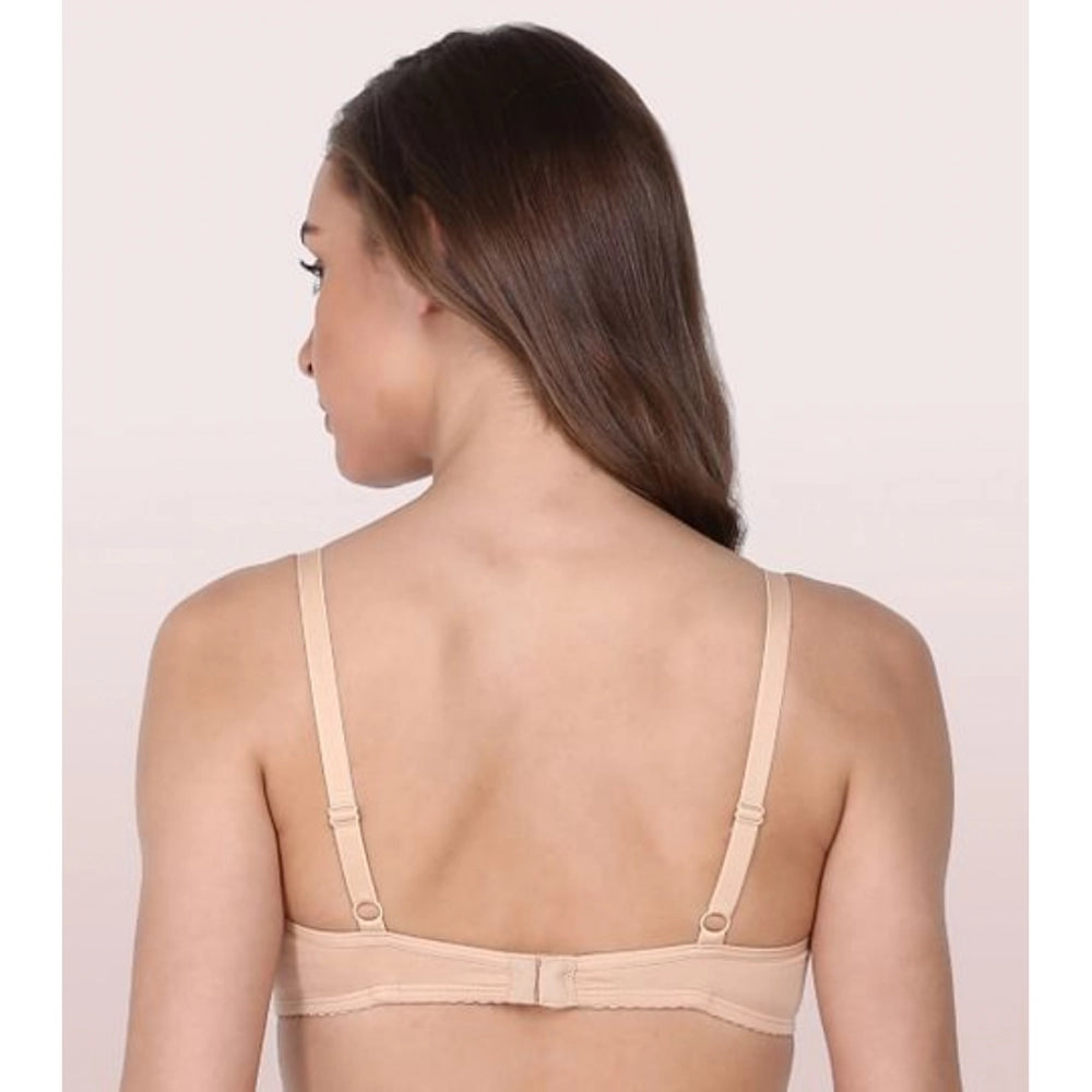 Enamor A039 Women's Cotton Non-Wired &amp; Medium Coverage T-Shirt Bra (Skin) - GillKart