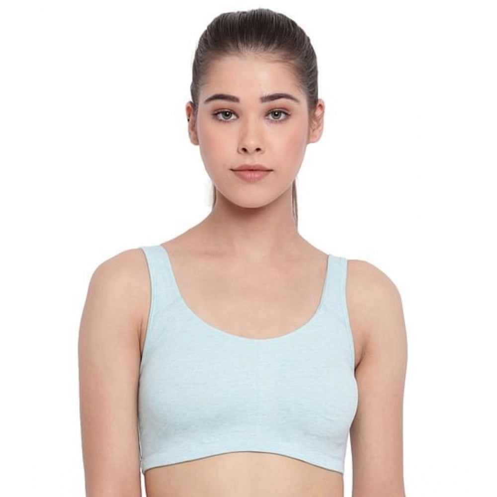 Enamor SB06 Women's Cotton Low Impact Non-Padded, Non-Wired, High-Coverage Bra (Capri-Melange) - GillKart