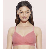 Enamor A042 Women's Cotton Everyday Non Padded And Wirefree Bra (Tomato-Melange) - GillKart