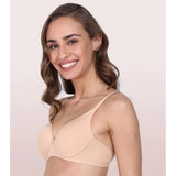 Enamor A039 Women's Cotton Non-Wired &amp; Medium Coverage T-Shirt Bra (Skin) - GillKart