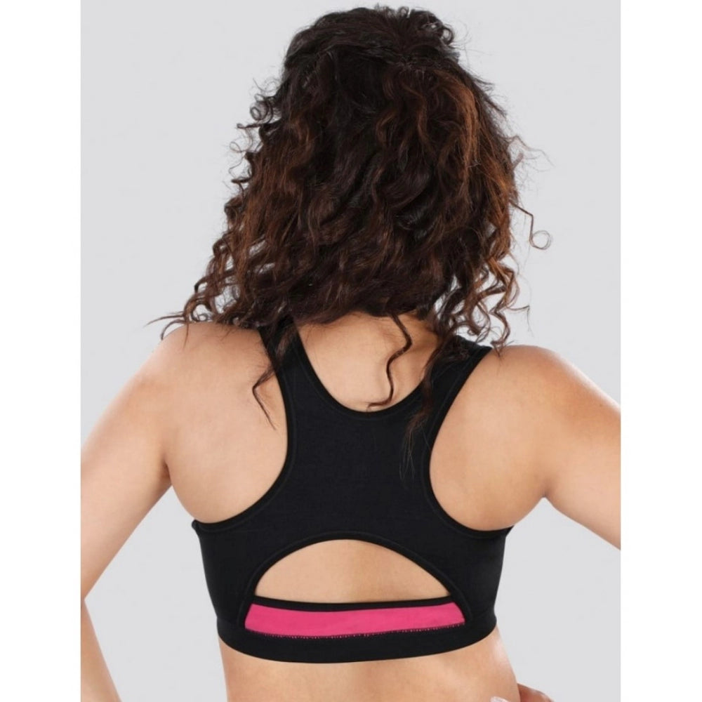 Dermawear SB-1101 Women's 4D Stretch Sports Bra (Black-Pink) - GillKart