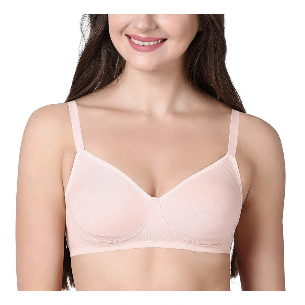 Enamor A042 Women's Cotton Everyday Non Padded And Wirefree Bra (Pearl) - GillKart