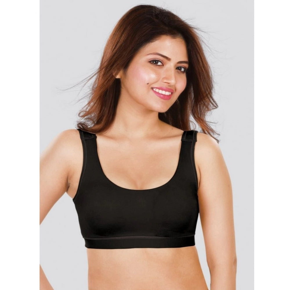 Dermawear SB-1104 Women's 4D Stretch Sports Bra (Black) - GillKart