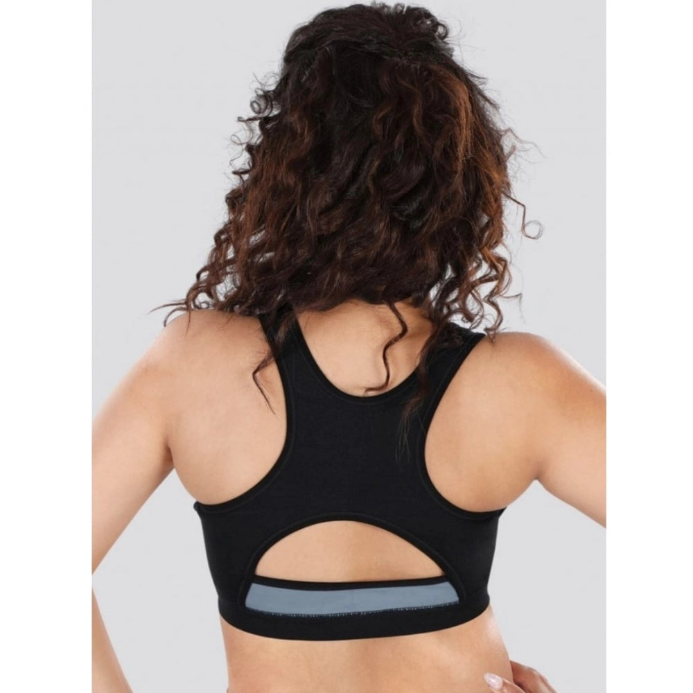 Dermawear SB-1101 Women's 4D Stretch Sports Bra (Black-Grey) - GillKart