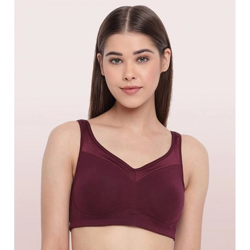 Enamor A112 Women's Cotton Full Support Bra (GrapeWine) - GillKart