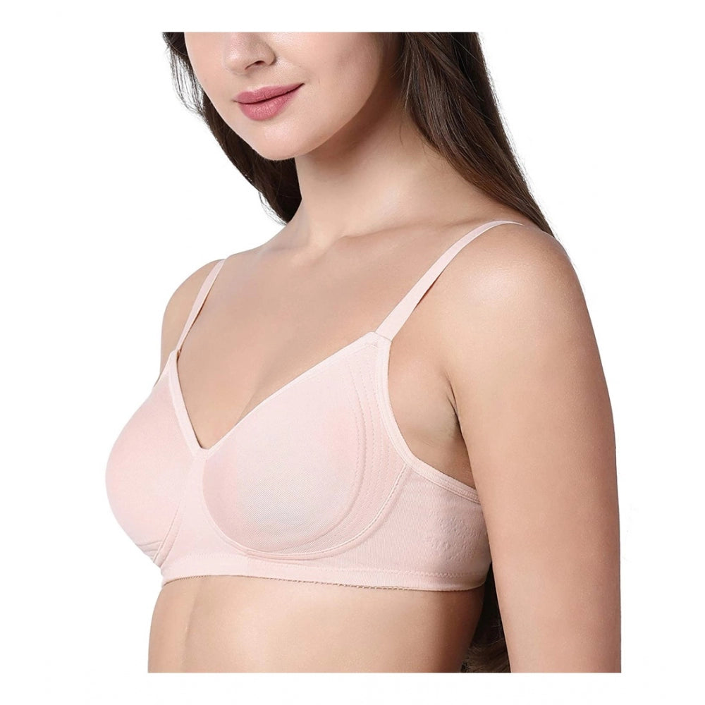 Enamor A042 Women's Cotton Everyday Non Padded And Wirefree Bra (Pearl) - GillKart