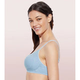 Enamor A042 Women's Cotton Everyday Non Padded And Wirefree Bra (Chambray-Melange) - GillKart