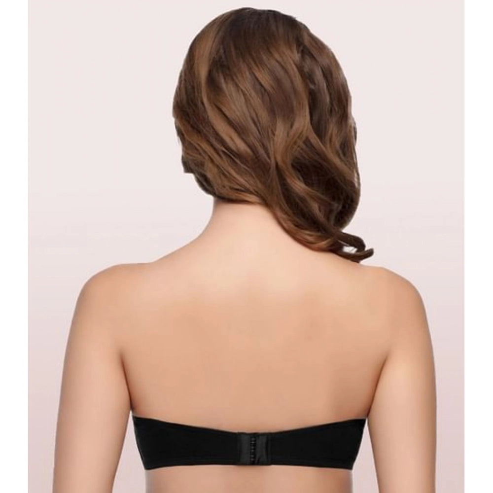 Enamor A019 Women's Cotton Strapless Bra (Black) - GillKart