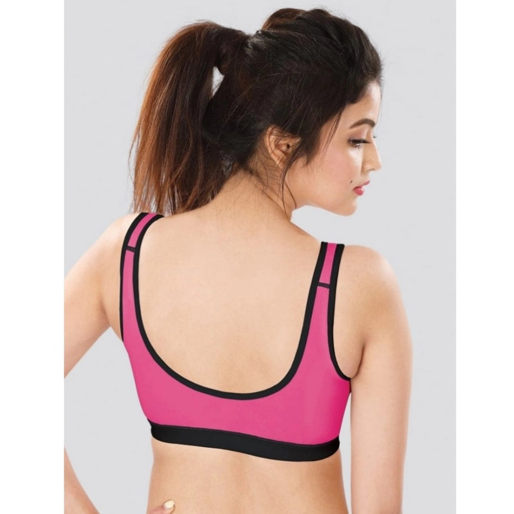 Dermawear SB-1102 Women's 4D Stretch Sports Bra (Black-Pink) - GillKart